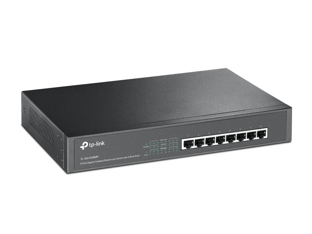 Desktop Switch Tl-sg1008mp Rackmount Gigabit 8-port Poe+10/100/1000mbps Black