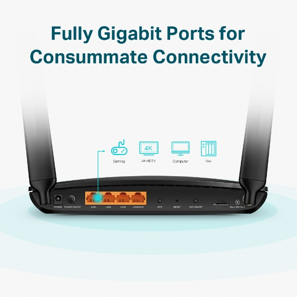 Wireless Dual Band Archer Mr600 4g+ CAT6 Gigabit Router Ac1200
