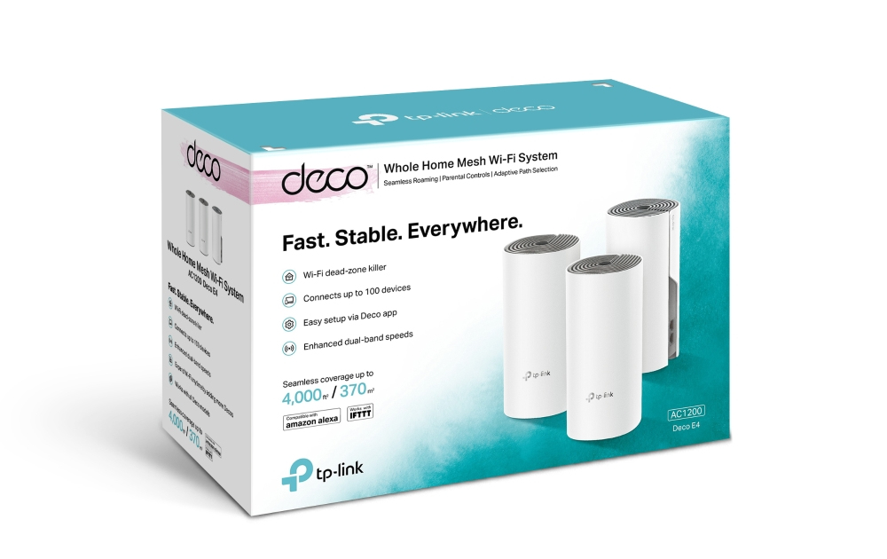 Deco E4 - Whole Home Wi-Fi Mesh System  Ac1200 - 3 Pack