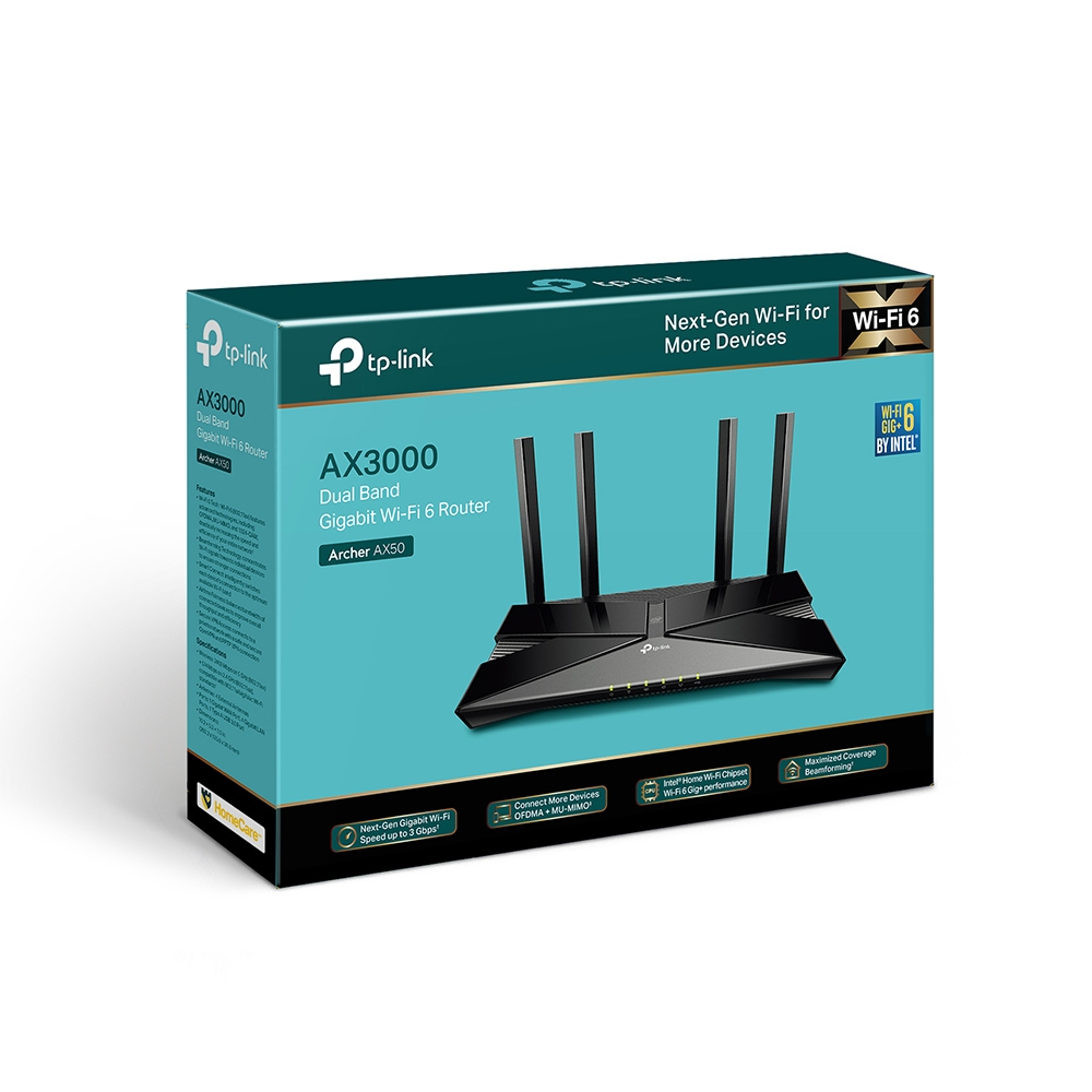 Wireless Router Ax3000 Archer Ax50 Gigabit Black