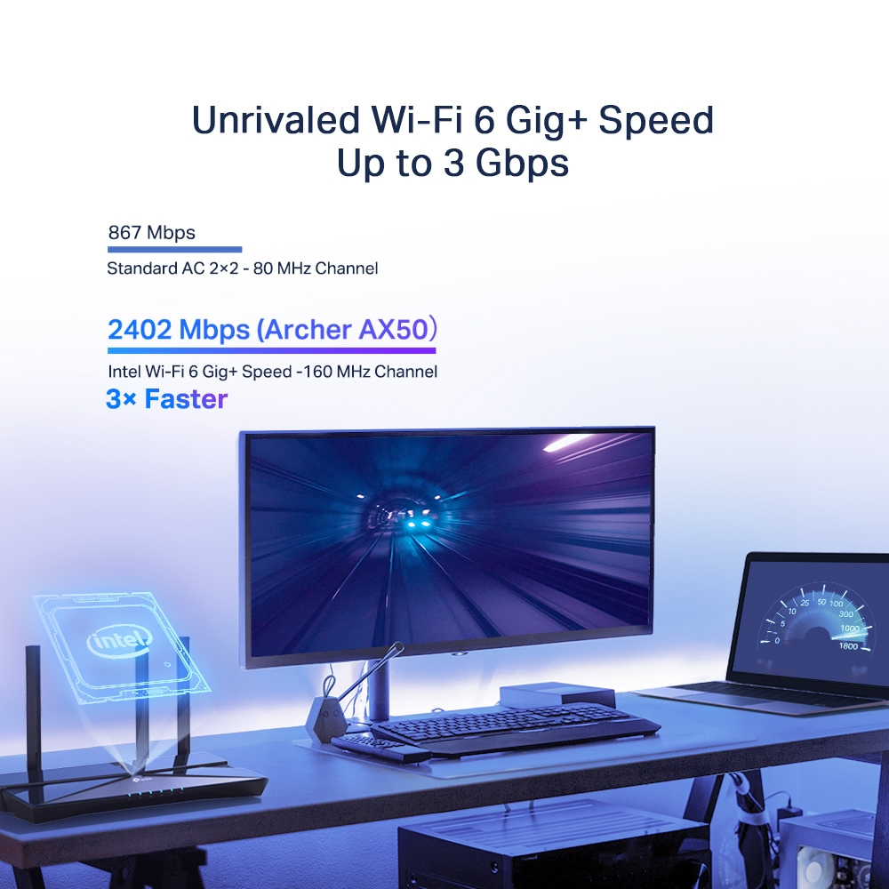 Wireless Router Ax3000 Archer Ax50 Gigabit Black