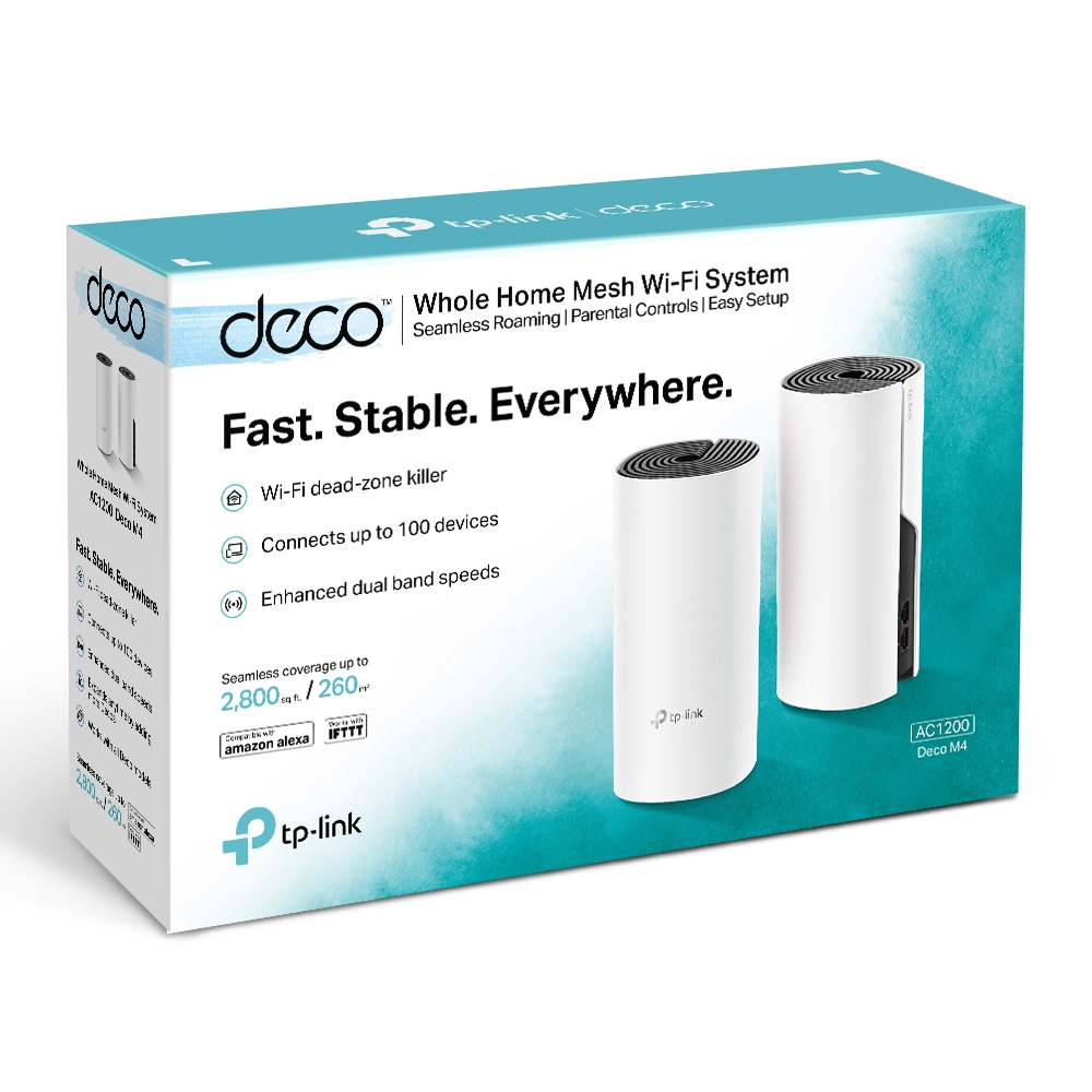 Deco M4 V2 - Whole Home Wi-Fi Mesh System  Ac1200 - 2 Pack
