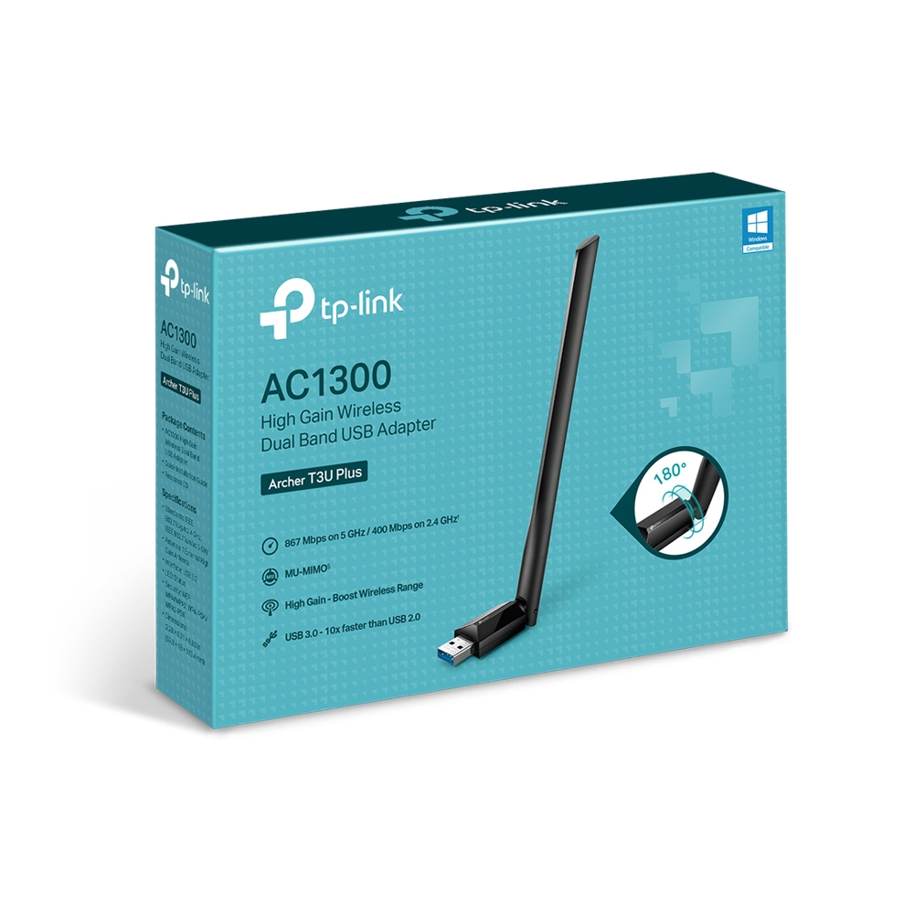Adapter Archer T3u Plus Ac1300 Dual Band USB Black