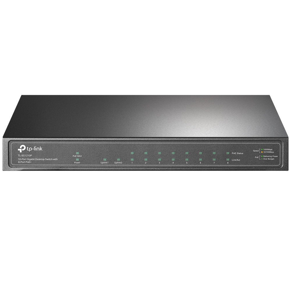 Desktop Switch Tl-sg1210p 10-port 9 10/100/1000mbps With 8-port Poe+