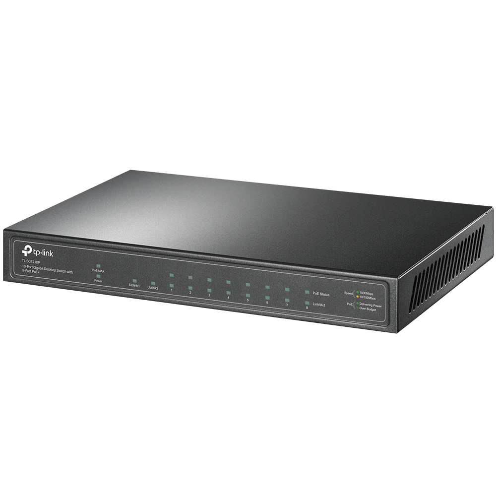 Desktop Switch Tl-sg1210p 10-port 9 10/100/1000mbps With 8-port Poe+