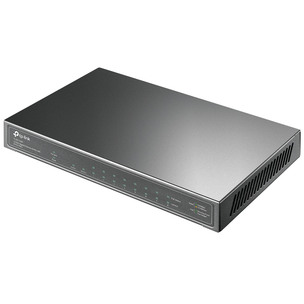 Desktop Switch Tl-sg1210p 10-port 9 10/100/1000mbps With 8-port Poe+