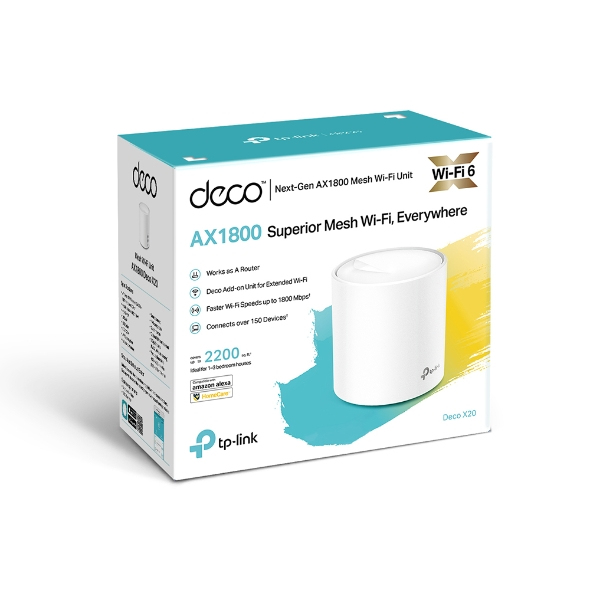 Deco X20 - Whole Home Wi-Fi Mesh System  Ax1800 - 1 Pack