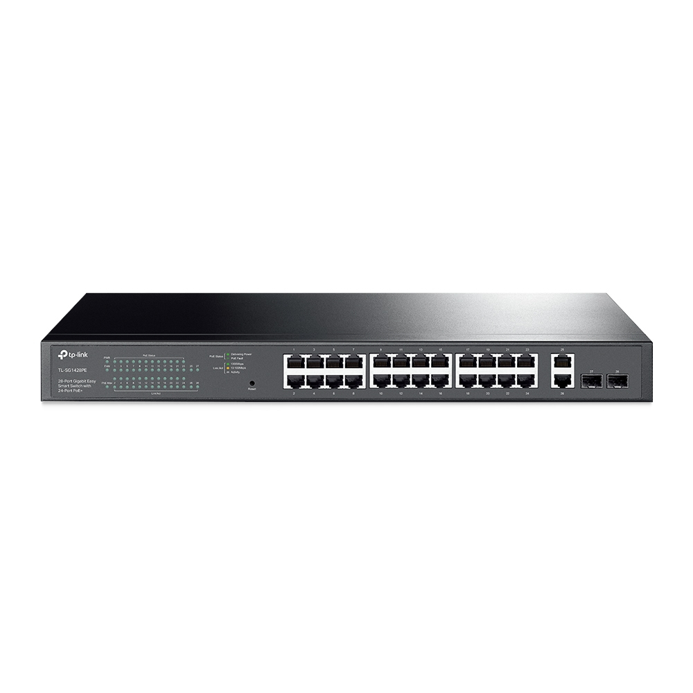 Poe Switch Tl-sg1428pe 28-port Gigabit With 24-port Poe+
