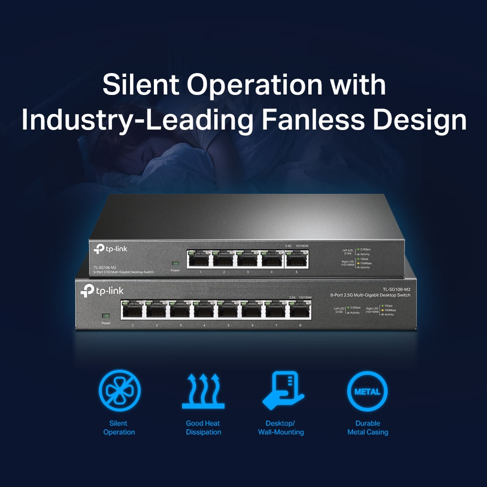 Desktop Switch Tl-sg108-m2 8-port 2.5g Multi Gigabit