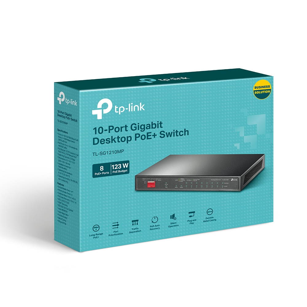 Desktop Switch Tl-sg1210mp 10-port Gigabit With 8-port Poe+