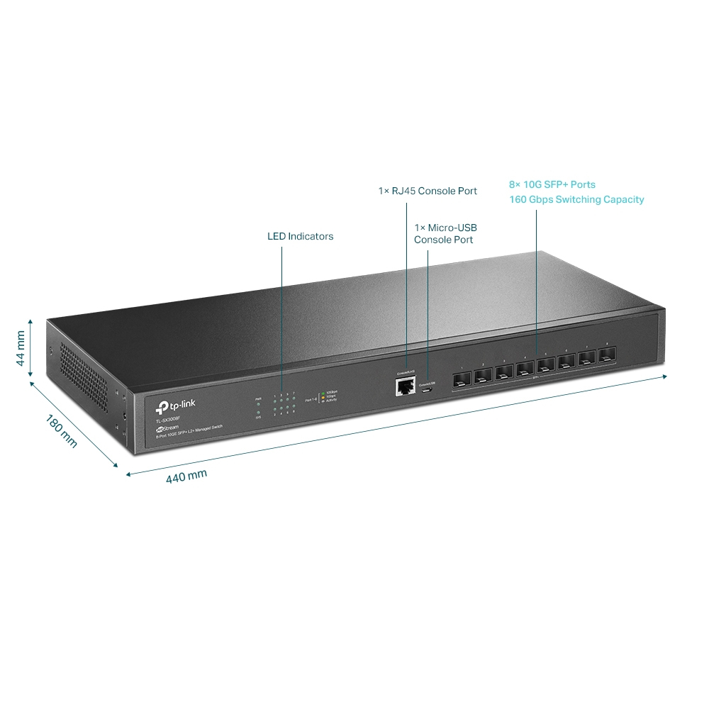 Jetstream Tl-sx3008f 8-port 10ge Sfp+ L2+ Managed