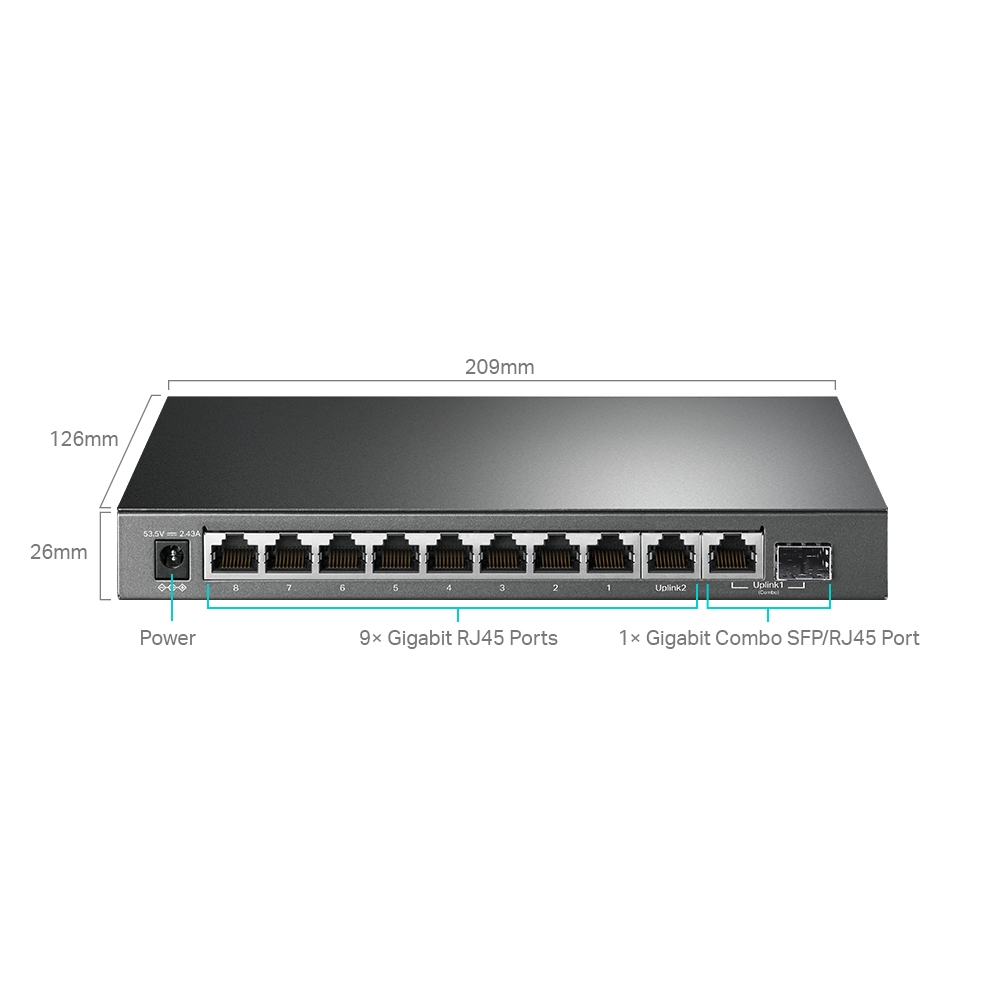 Easy Smart Switch Tl-sg1210mpe 10-port Gigabit With 8-port Poe+