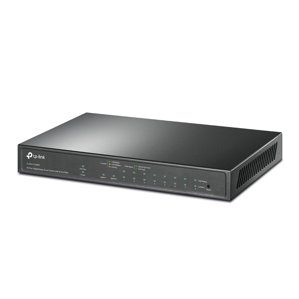 Easy Smart Switch Tl-sg1210mpe 10-port Gigabit With 8-port Poe+