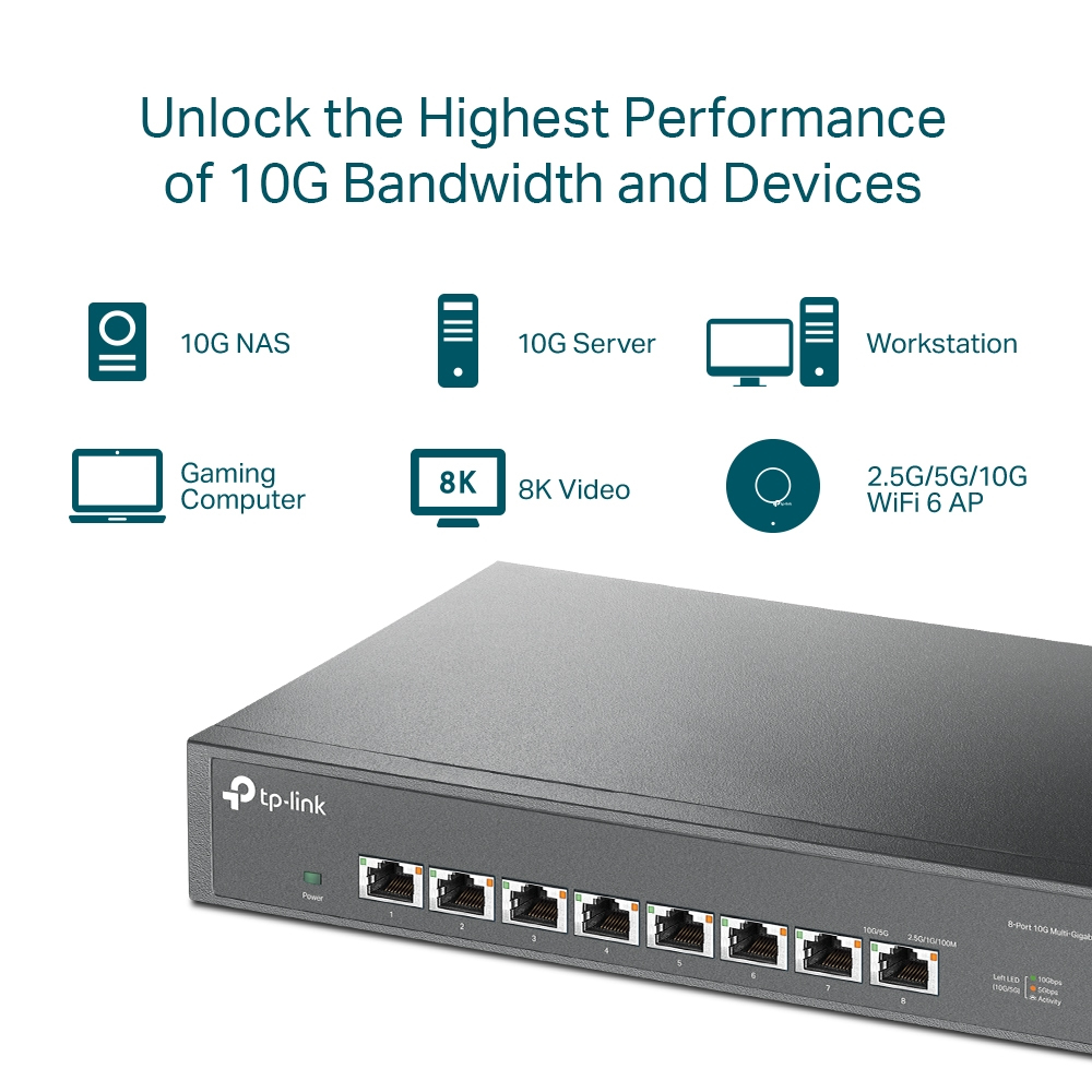 Desktop Rackmount Switch Tl-sx1008 8-port 10g Multi Gigabit