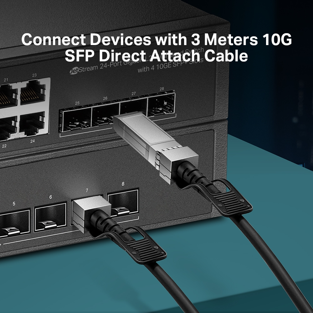 Direct Attach Cable Tl-sm5220-3m - 10g Sfp+ - Black - 3m