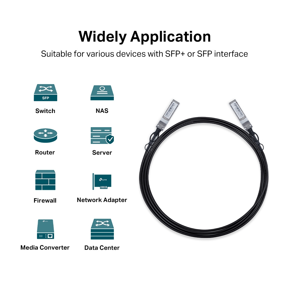 Direct Attach Cable Tl-sm5220-3m - 10g Sfp+ - Black - 3m