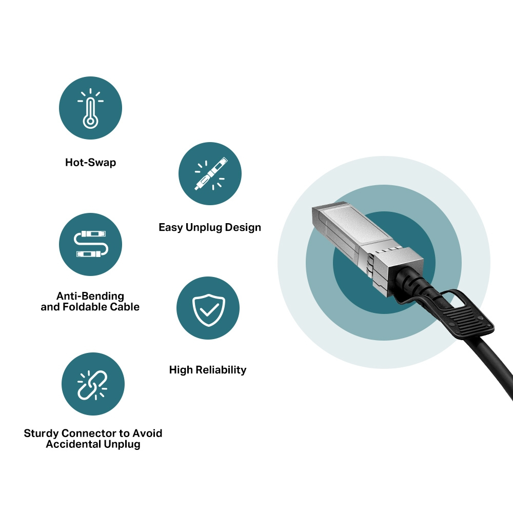 Direct Attach Cable Tl-sm5220-3m - 10g Sfp+ - Black - 3m