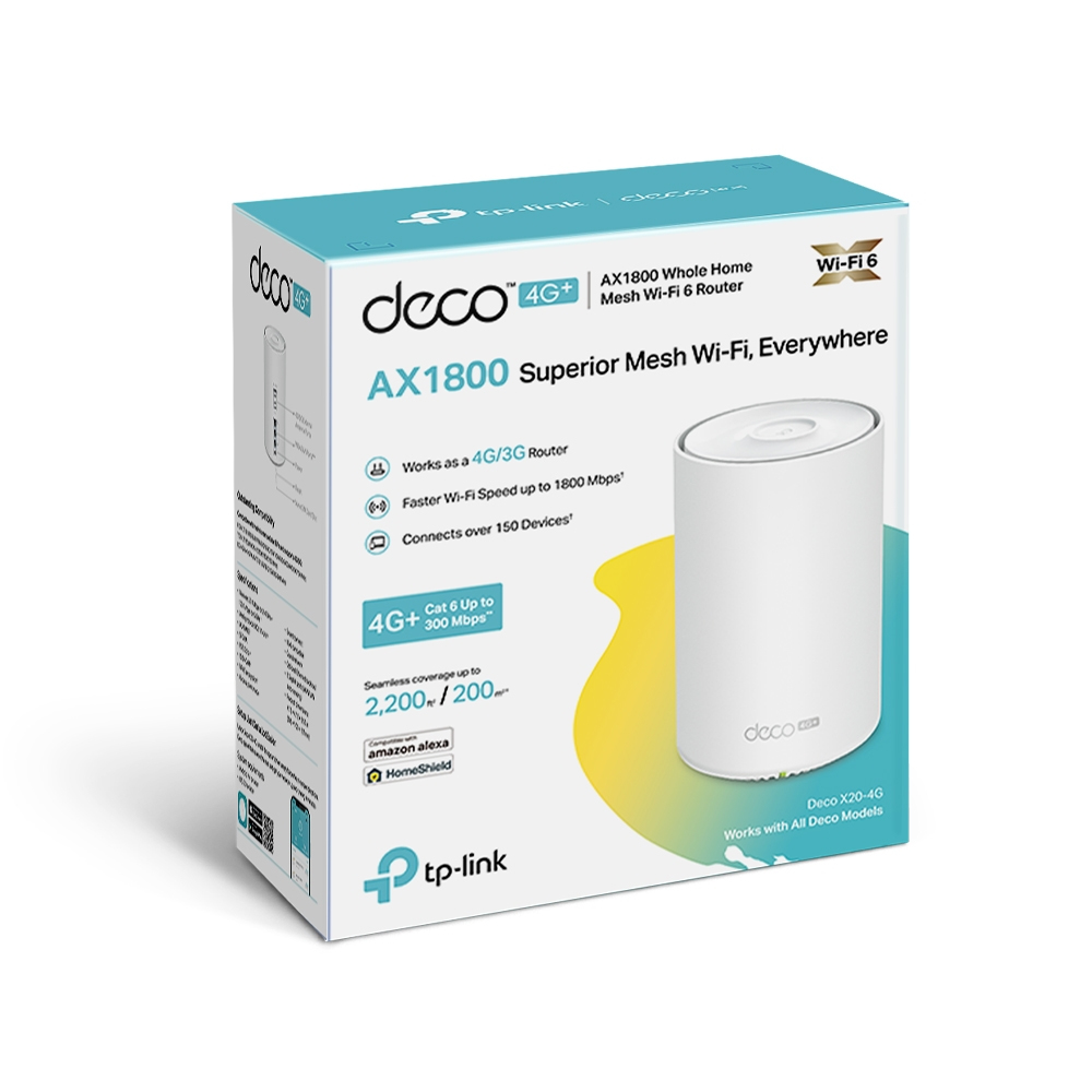 Deco X20 4g - Whole Home Wi-Fi Mesh System  Ax1800 - 1 Pack