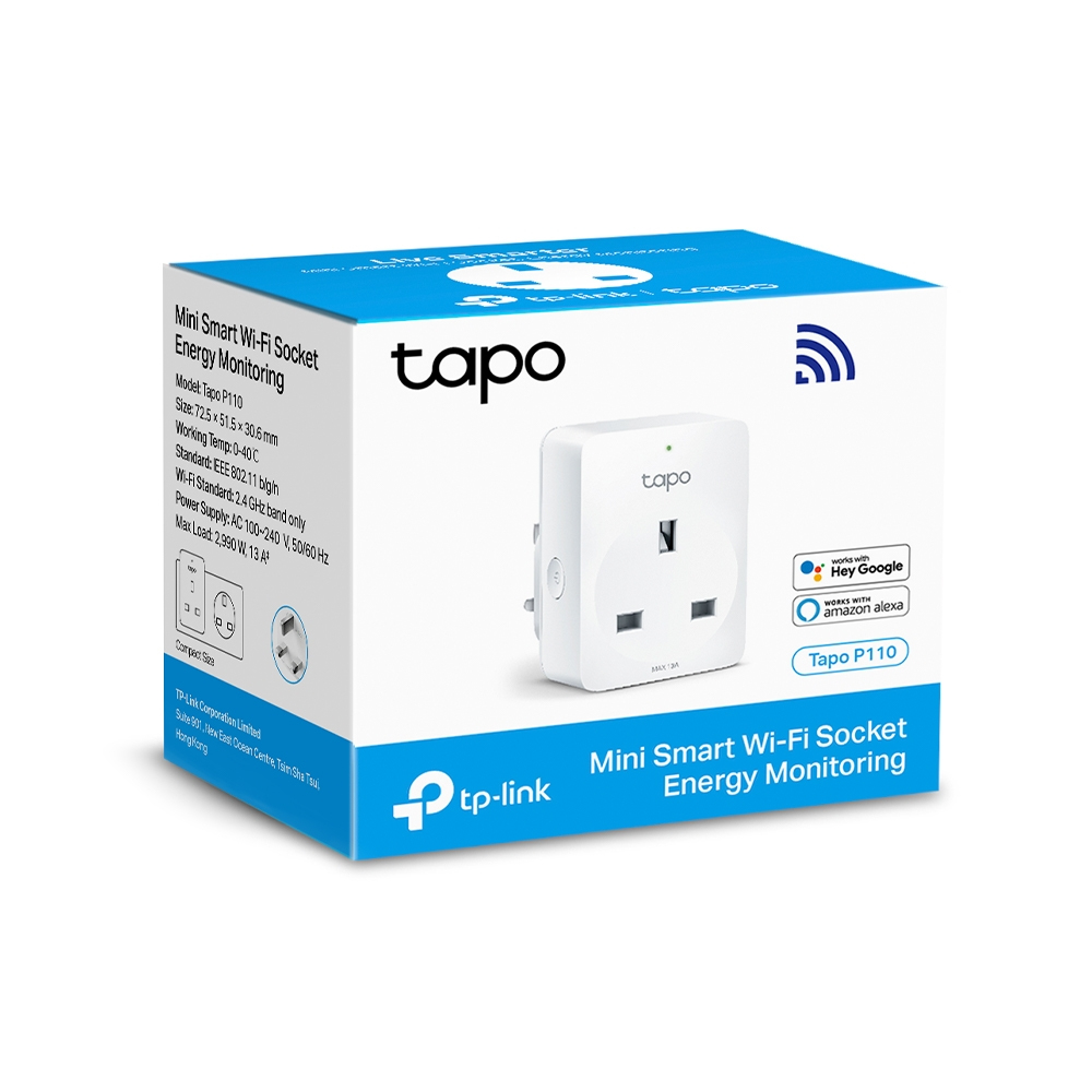 Smart Wi-Fi Socket Mini Tapo P110 Energy Monitoring