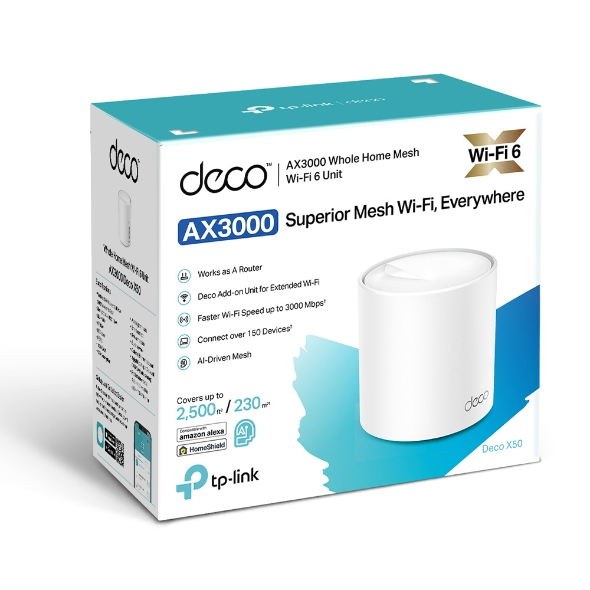 Deco X50 - Whole Home Wi-Fi Mesh System  Ax3000 - 1 Pack