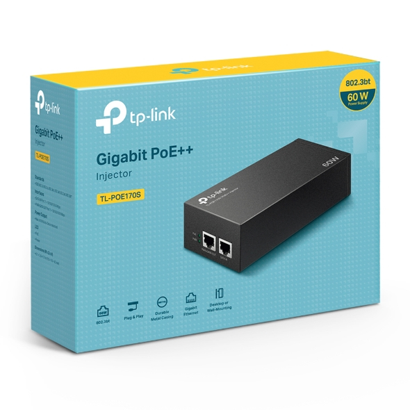 Poe++ Injector Tl-poe170s Gigabit  Black