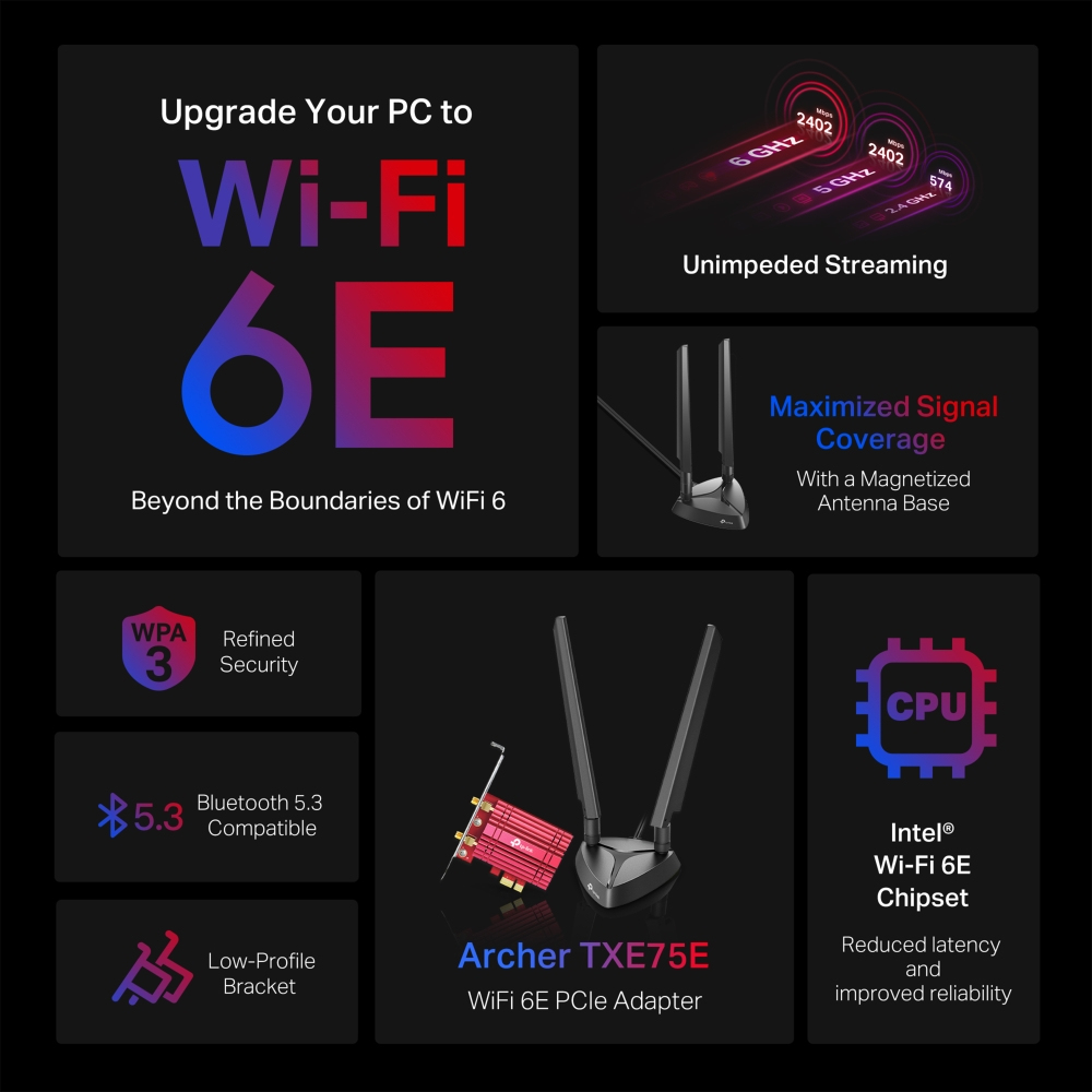 Adapter Archer Txe75e Wi-Fi 6e Bluetooth Pci-e