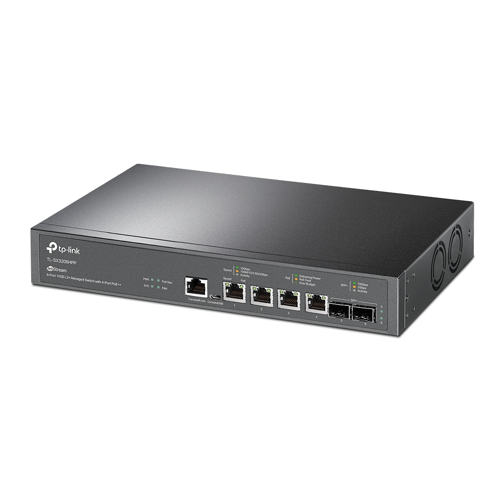 Jetstream 4-port 10g Base-t And 2-port 10ge Sfp+ L2+ Managed Switch With 4-port Poe++
