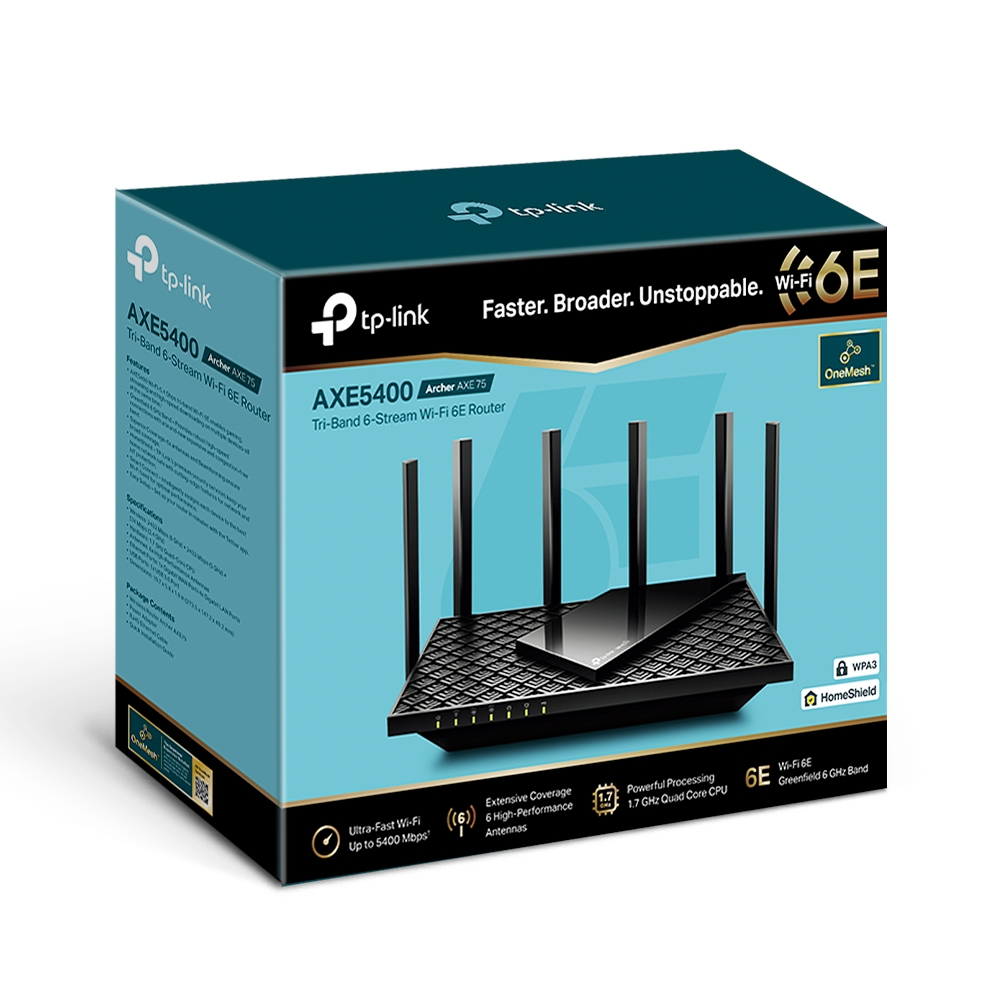 Wireless Tri Band Wi-Fi 6e Router Archer Axe75 Ax5400