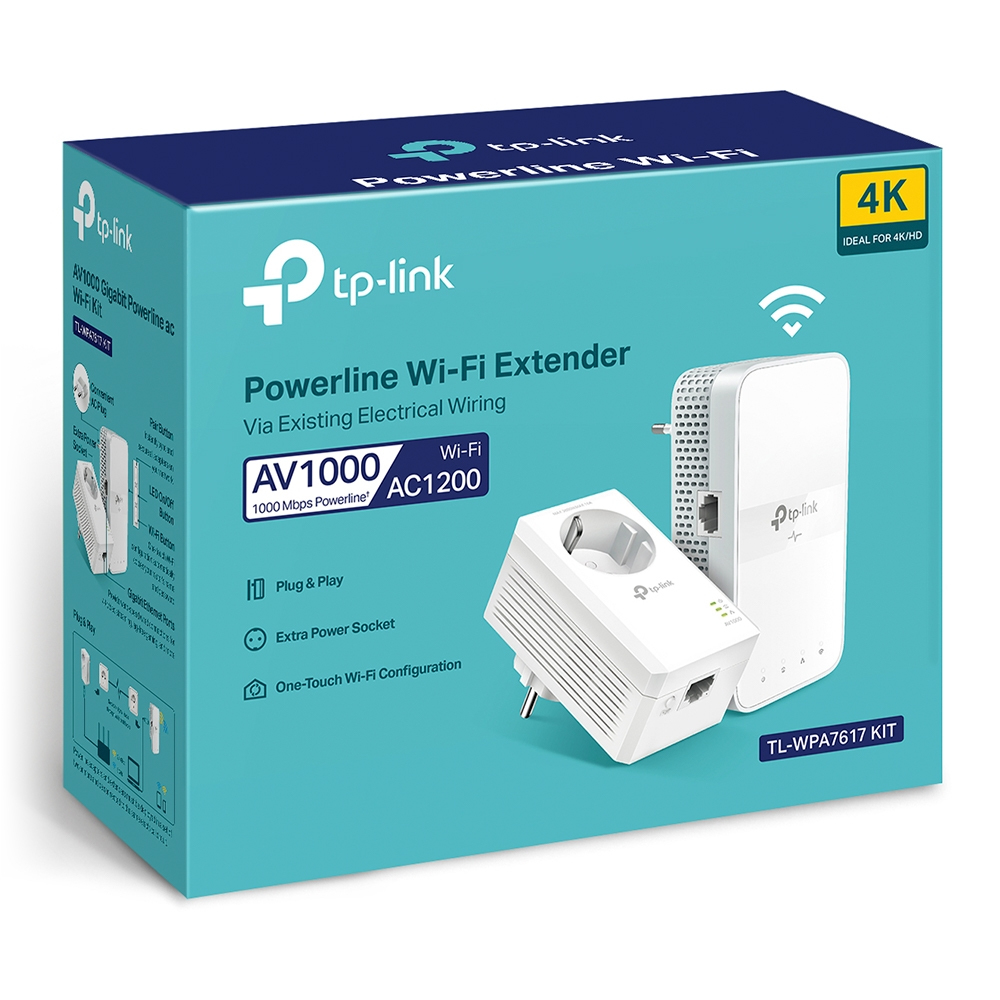 Tl-wpa7617 Av1000 Gigabit Powerline Ac1200 Ac Wi-Fi Kit Be