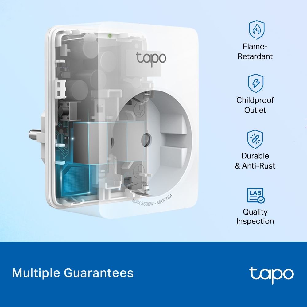 Smart Wi-Fi Socket Mini Tapo P110 Energy Monitoring 2 Pack Fr