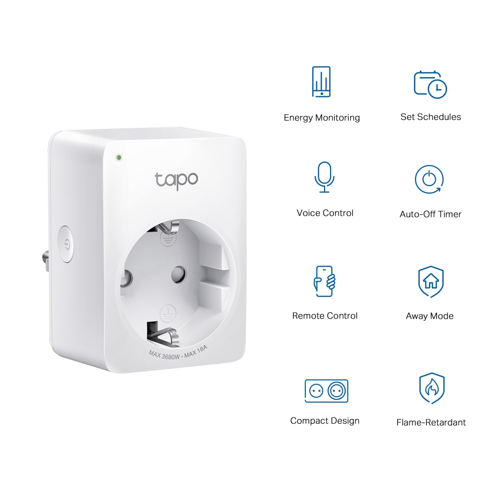 Smart Wi-Fi Socket Mini Tapo P110 Energy Monitoring 2 Pack Fr