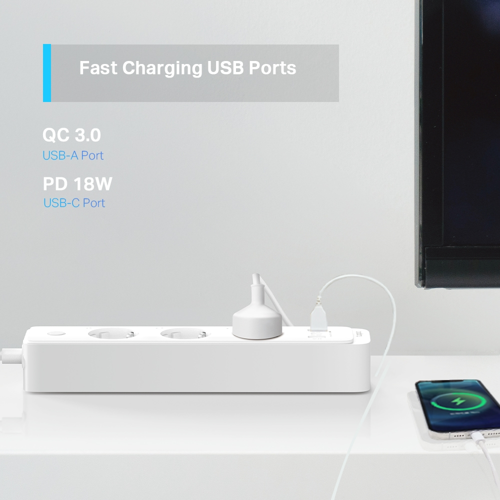Smart Wi-Fi Power Strip 3-outlets Homekit