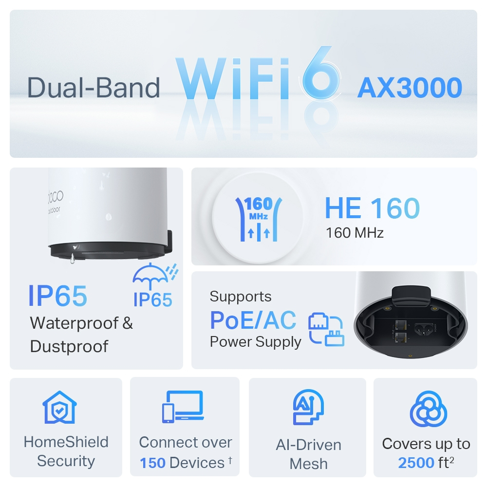 Deco X50 Outdoor - Whole Home Wi-Fi 6 - 1 Pack