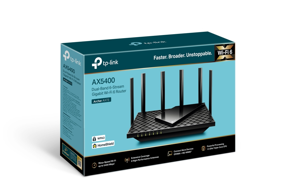 Wireless 6 Router Ax5400 Archer Ax72 Dual-band Gigabit Black