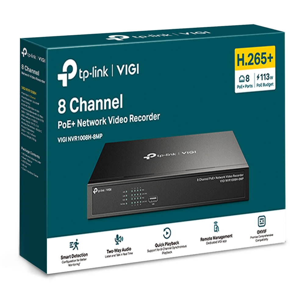 Network Video Recorder Vigi Nvr1008h-8mp 8ch Poe +