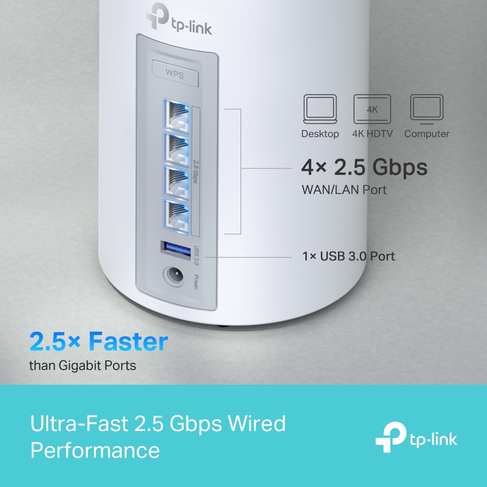 Deco Be-65 - Whole Home Tri-band Wi-Fi 7 Mesh System Be9300 - 1 Pack
