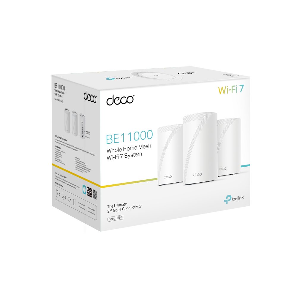 Deco Be-65 - Whole Home Tri-band Wi-Fi 7 Mesh System Be9300 - 3 Pack