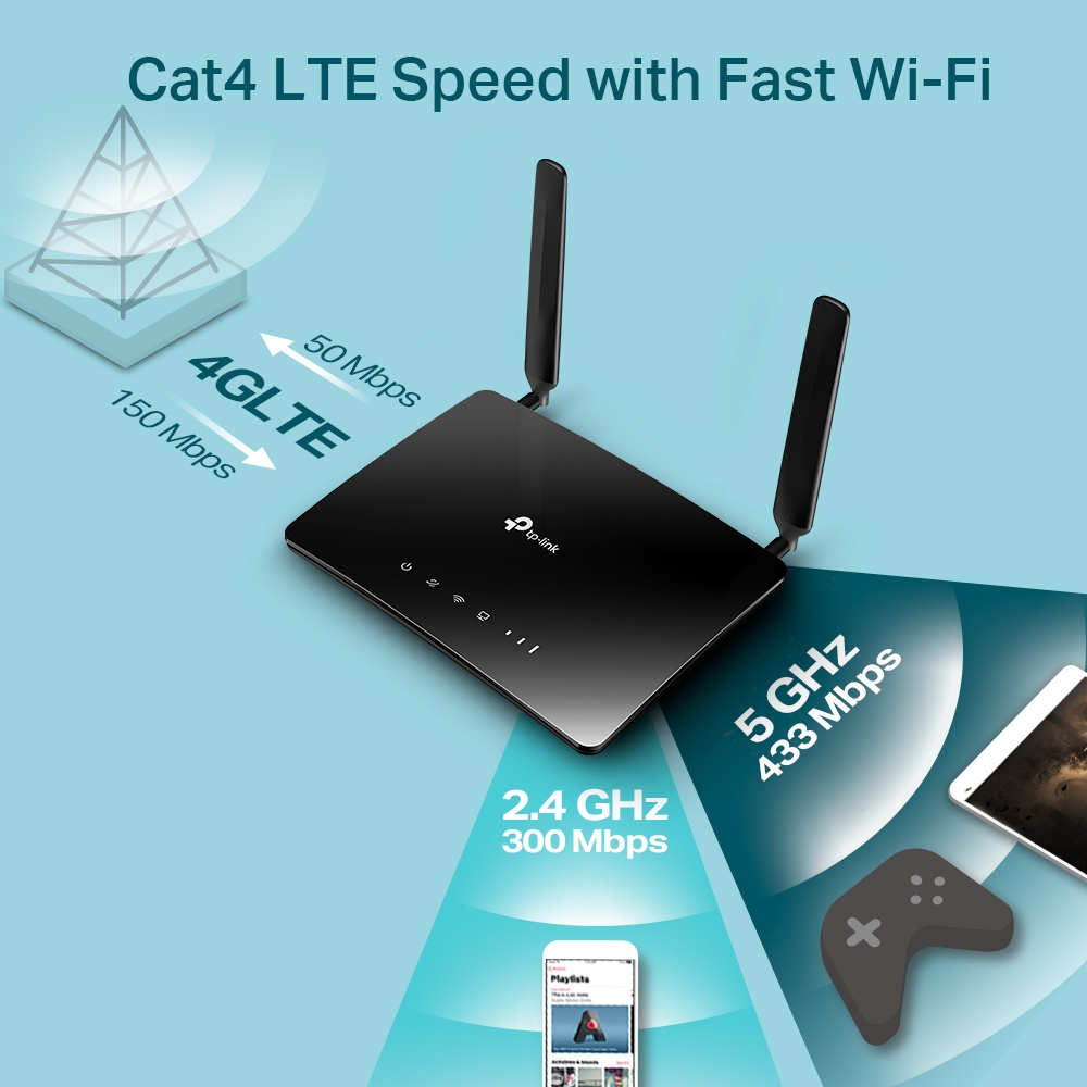 Wireless Dual Band Archer Mr200 V4 4g Lte Router Ac750