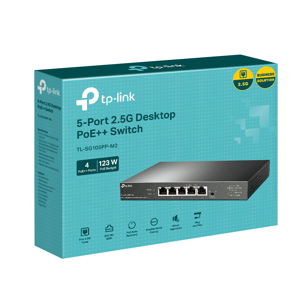 Smart Switch Tl-sg105pp-m2 5-port Gigabit 10 / 100 / 1000mbps With 4-port Poe+