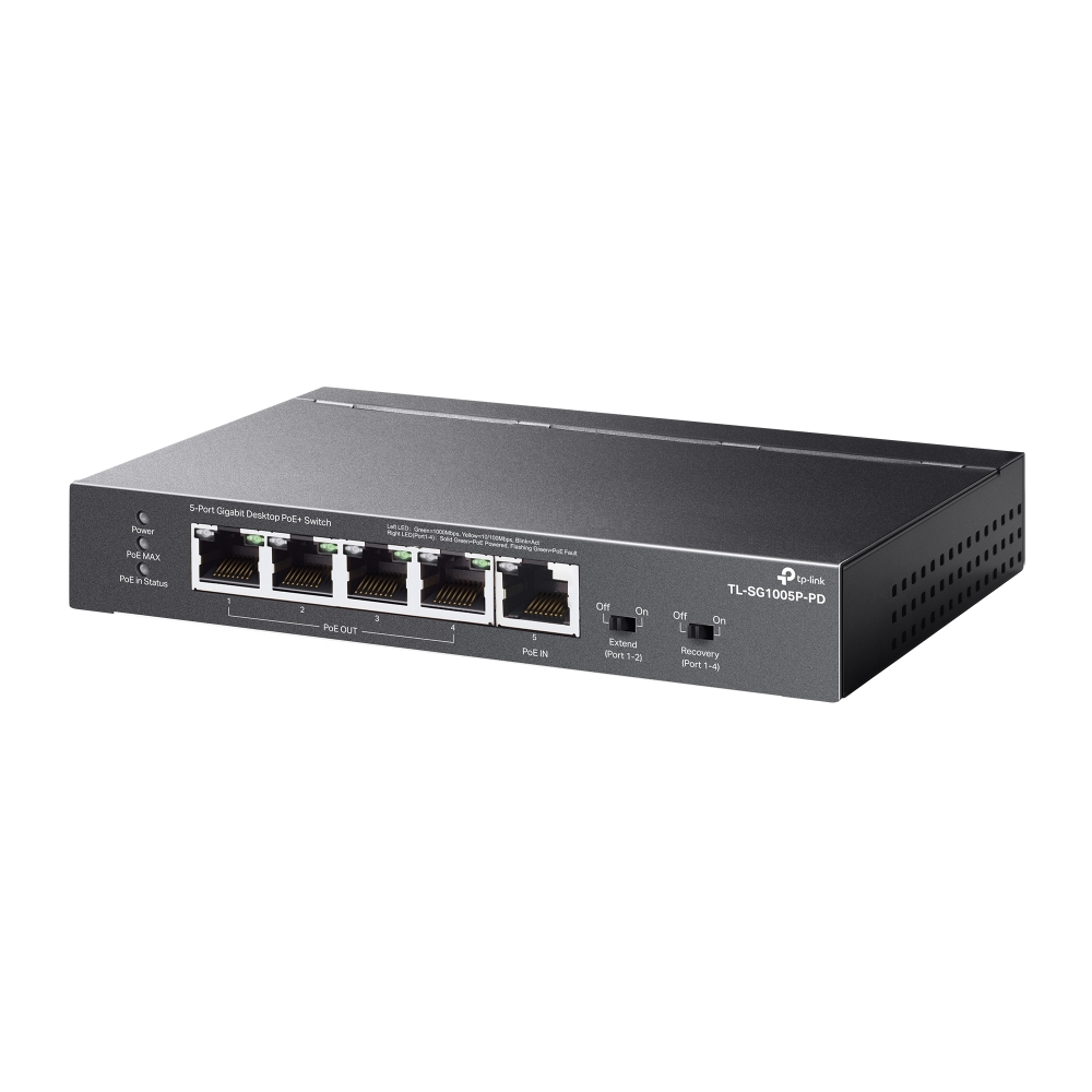 Desktop Switch Tl-sg1005p-pd 5-port Gigabit Desktop Poe+ With 1-port Poe++