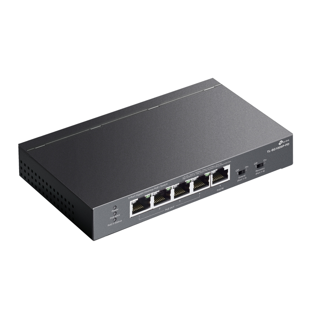Desktop Switch Tl-sg1005p-pd 5-port Gigabit Desktop Poe+ With 1-port Poe++