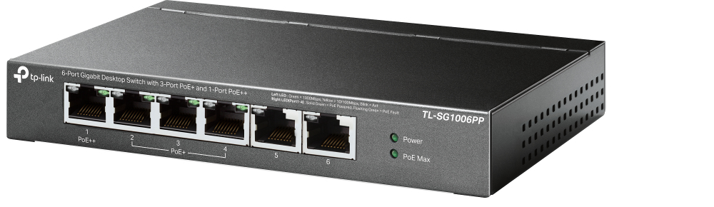 Desktop Switch Tl-sg1006pp 6-port With 3-port Poe+ With 1-port Poe++