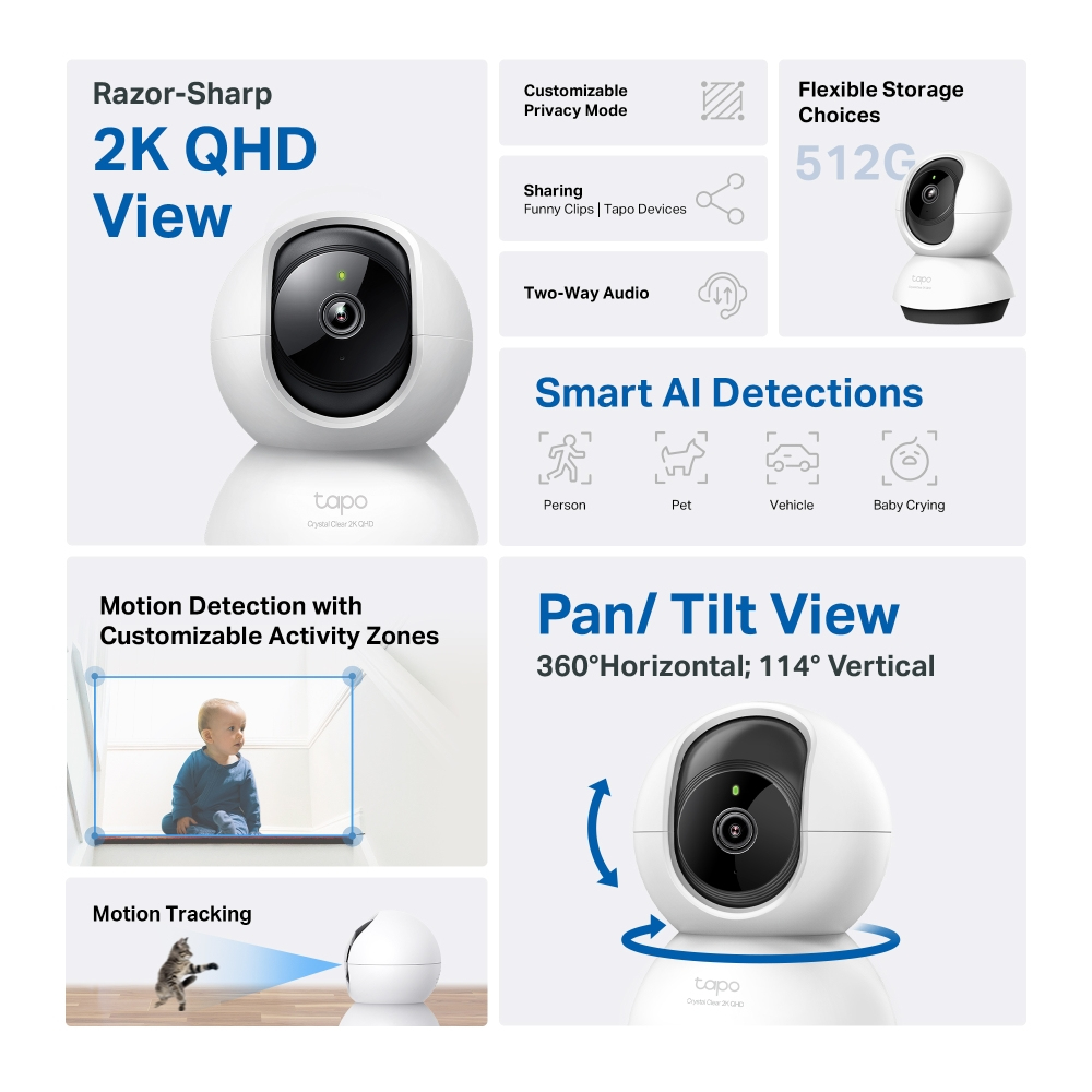 Camera Pan Tilt Home Tapo C220