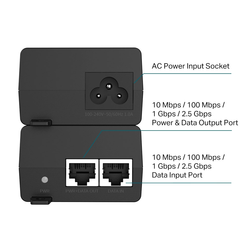 Poe+ Injector Tl-poe260s Black
