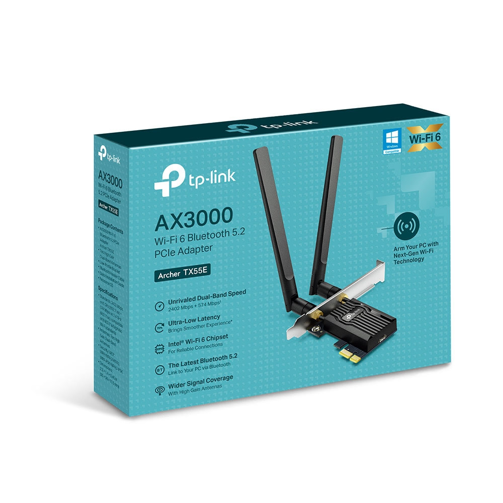 Archer Tx55e Ax3000 Wi-Fi 6 Bluetooth 5.2 Pci-e Adapter