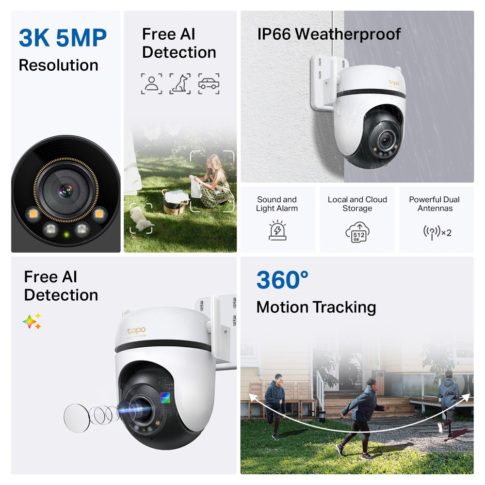 Camera Pan Tilt Home Tapo C530ws
