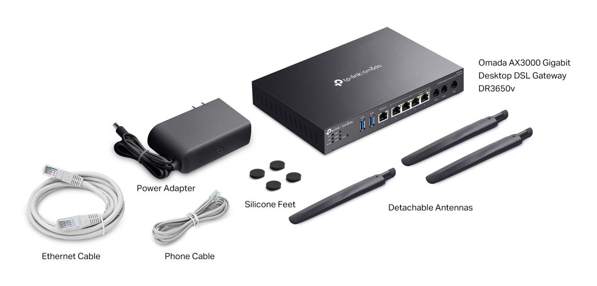 Omada Dr3650v Wi-Fi 6 Gigabit Desktop Dsl Gateway