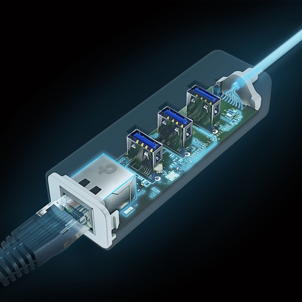 Ue330c USB Type-c 3-port Hub And Gigabit Ethernet Adapter