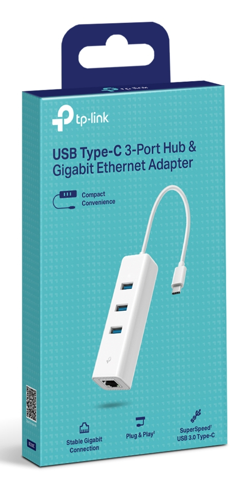 Ue330c USB Type-c 3-port Hub And Gigabit Ethernet Adapter