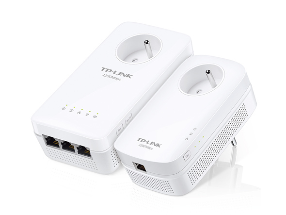 Passthrough Powerline Kit Av1300 3-port + Wifi Ac1350 2x Lc Kit With 3 Gigabit Ethernet Ports And Trunk Plug Fr